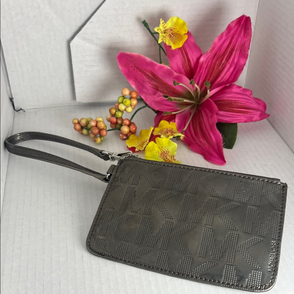Michael Kors Charcoal Monogram Wristlet